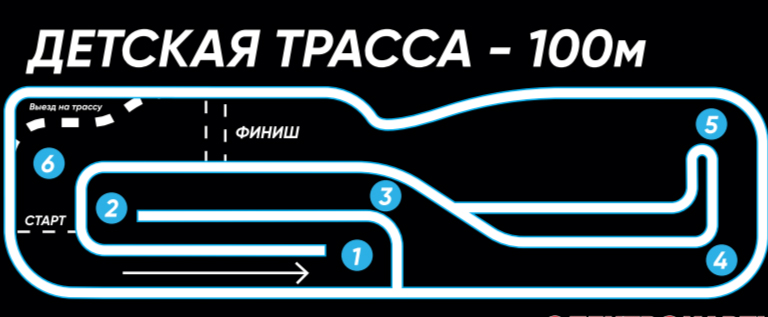 Схема детской трассы картинг центра Kulikov, Астрахань